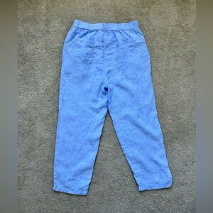 Quince 100%Linen chambray blue crop pants- S